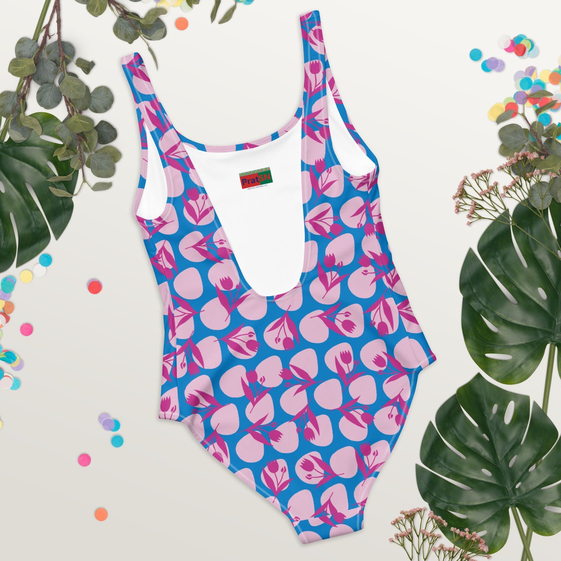Women's One - Piece Swimsuit, Sky Blue Bathing Suit, vacation swimwear, holiday travel swimwear, mothers day gift - PratSN