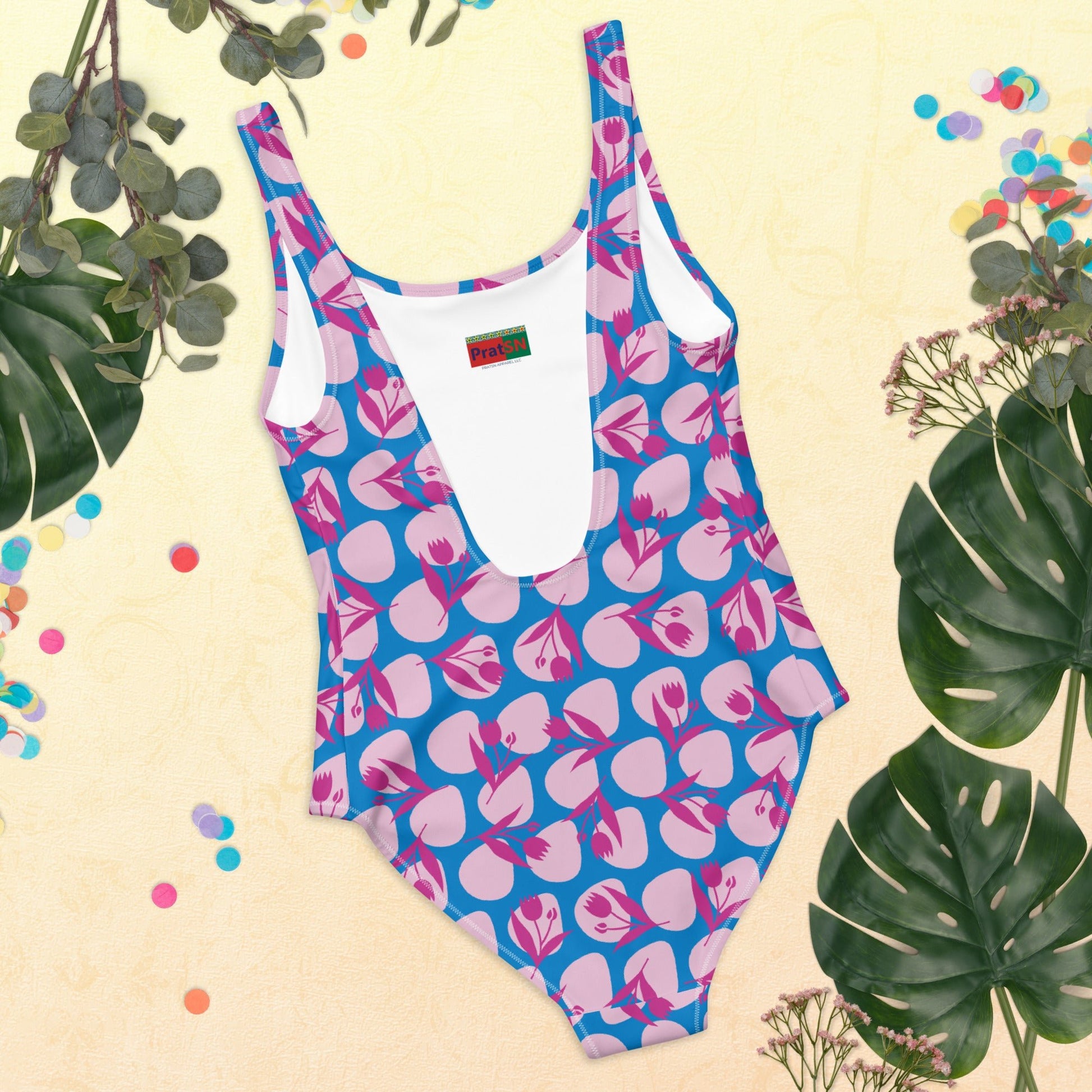 Women's One - Piece Swimsuit, Sky Blue Bathing Suit, vacation swimwear, holiday travel swimwear, mothers day gift - PratSN