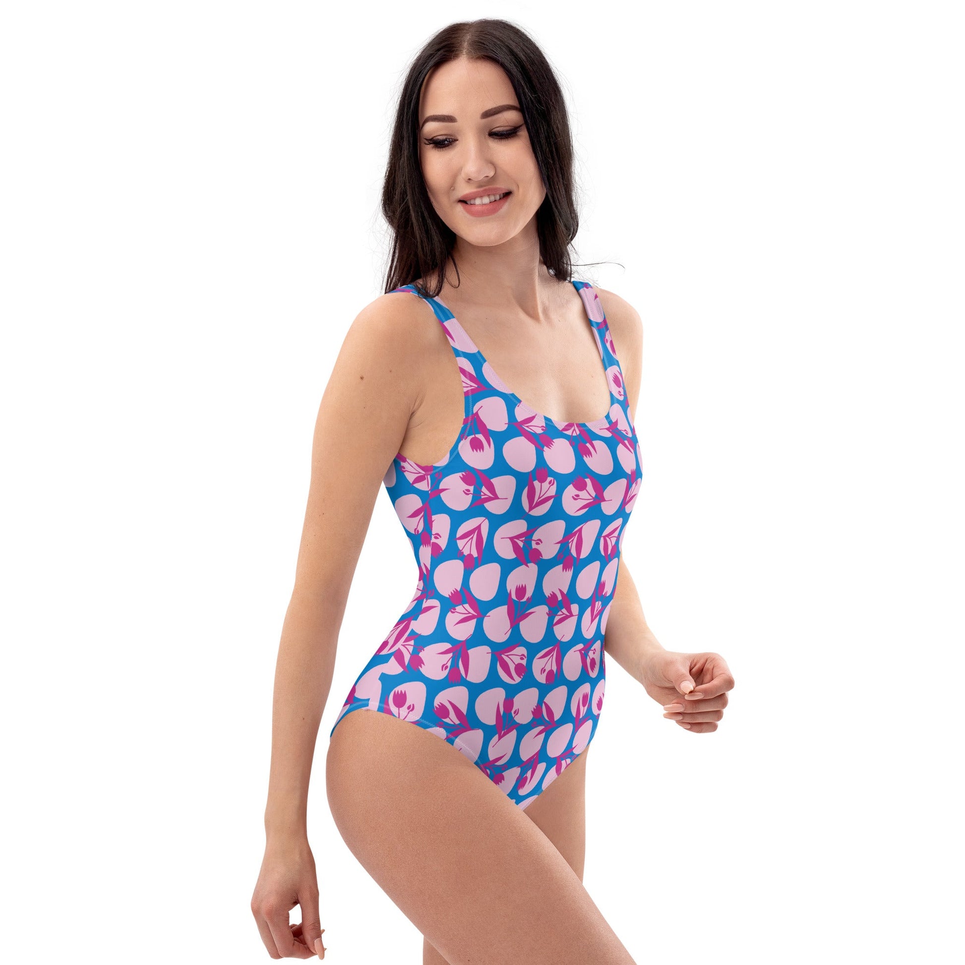 Women's One - Piece Swimsuit, Sky Blue Bathing Suit, vacation swimwear, holiday travel swimwear, mothers day gift - PratSN