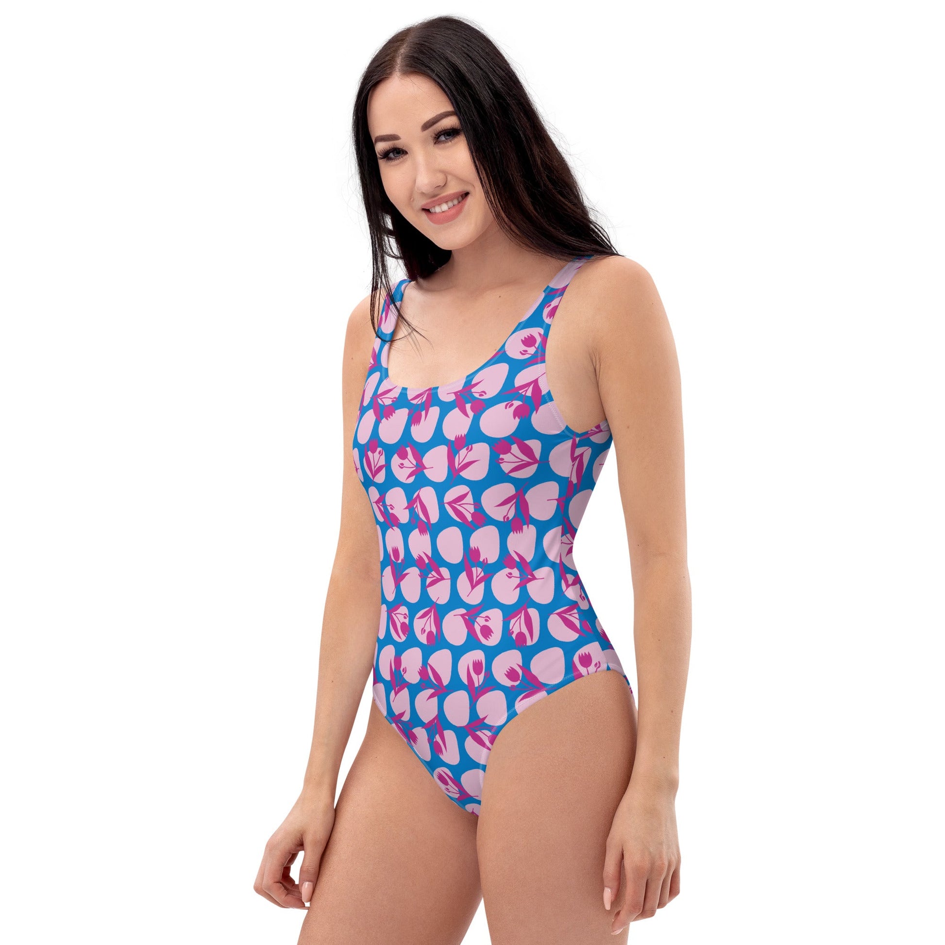 Women's One - Piece Swimsuit, Sky Blue Bathing Suit, vacation swimwear, holiday travel swimwear, mothers day gift - PratSN