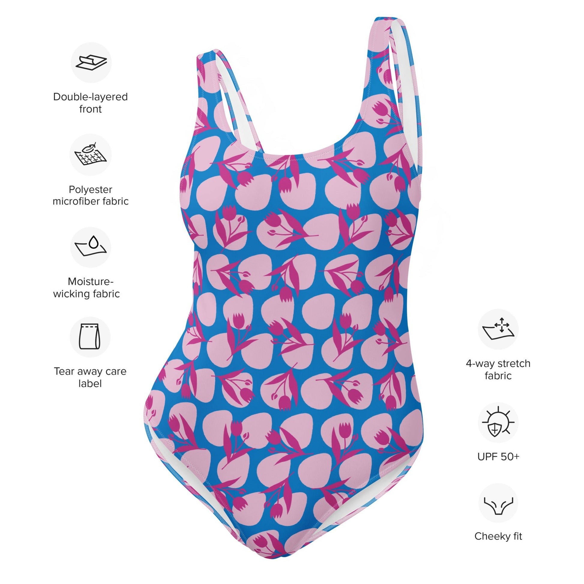 Women's One - Piece Swimsuit, Sky Blue Bathing Suit, vacation swimwear, holiday travel swimwear, mothers day gift - PratSN