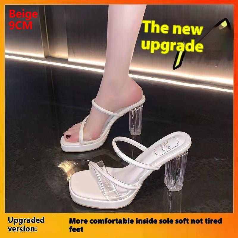 Women's Open Toe With Chunky Heel Platform High Heel Sandals - PratSN