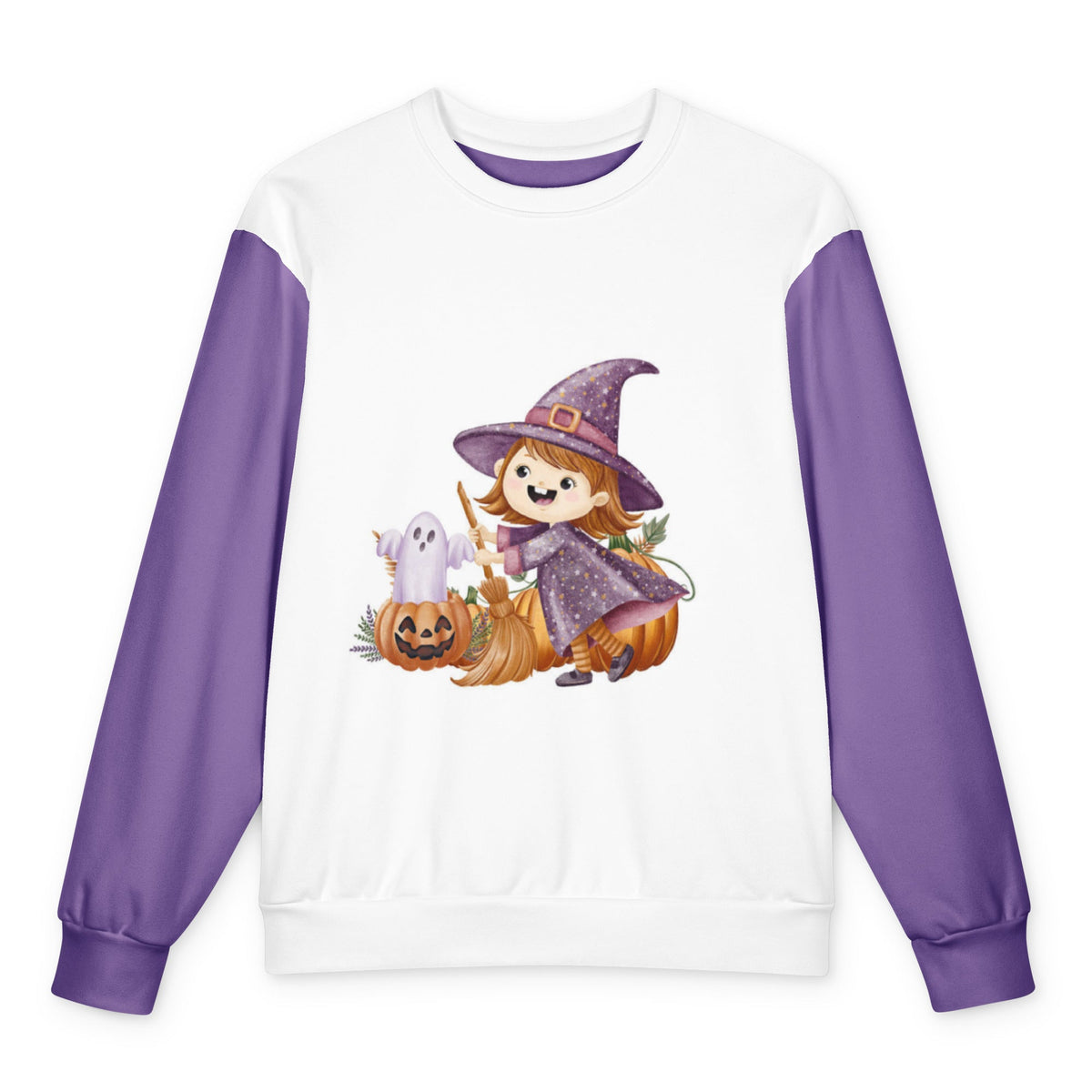 Women's Oversized cotton sweatshirt, Halloween Ghost Sweatshirt - PratSN