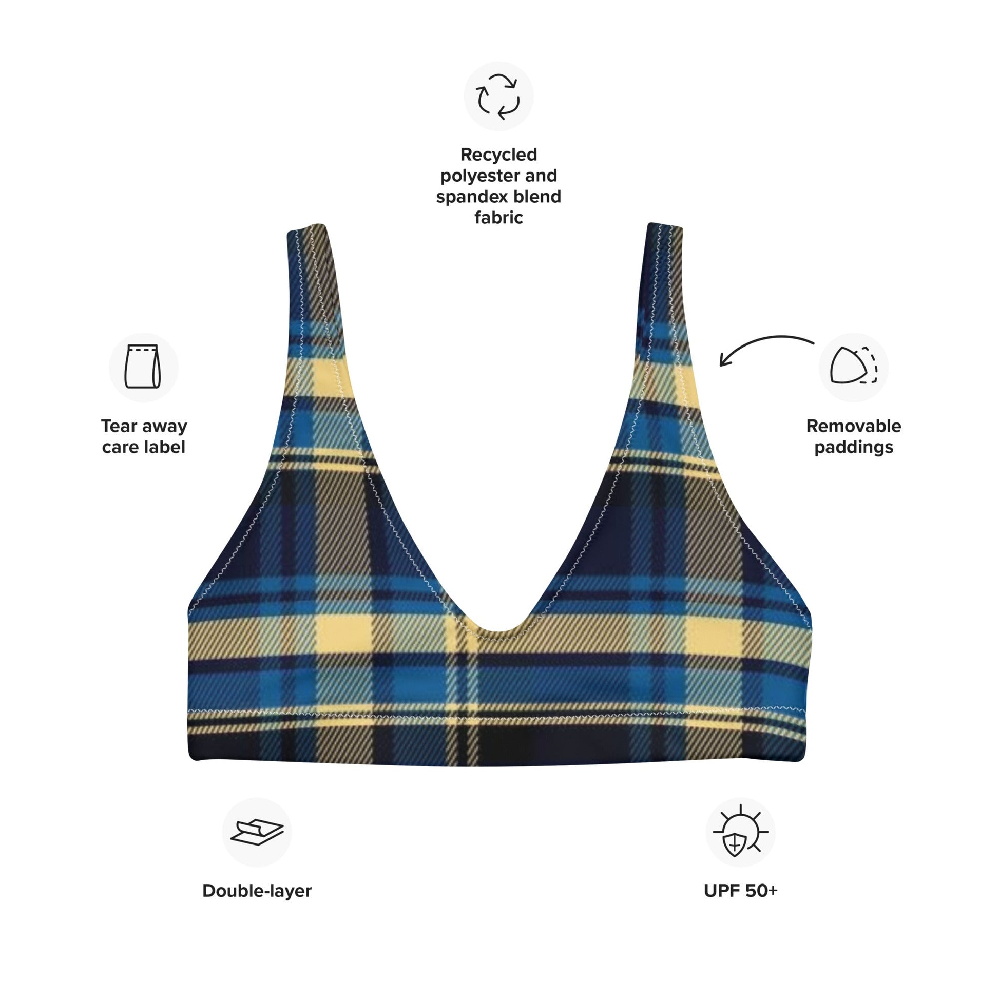 Women's padded bikini top, Bikini Tops, Padded Swimsuit Top, Bathing Suit Top - PratSN