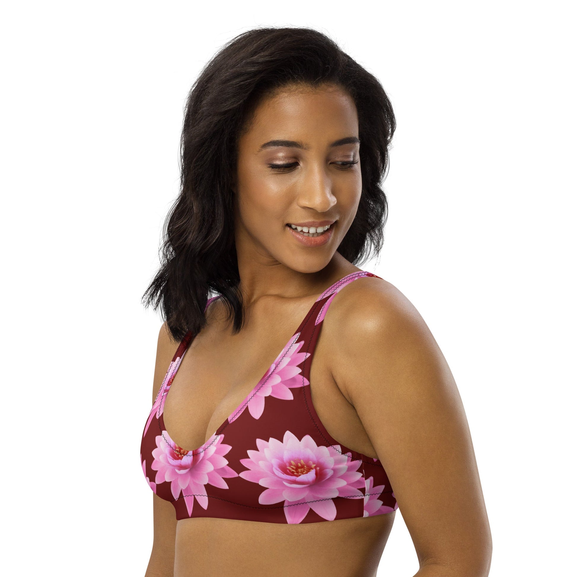 Women's padded bikini top, Floral Summer Dress, swimwear, classic beach dress - PratSN