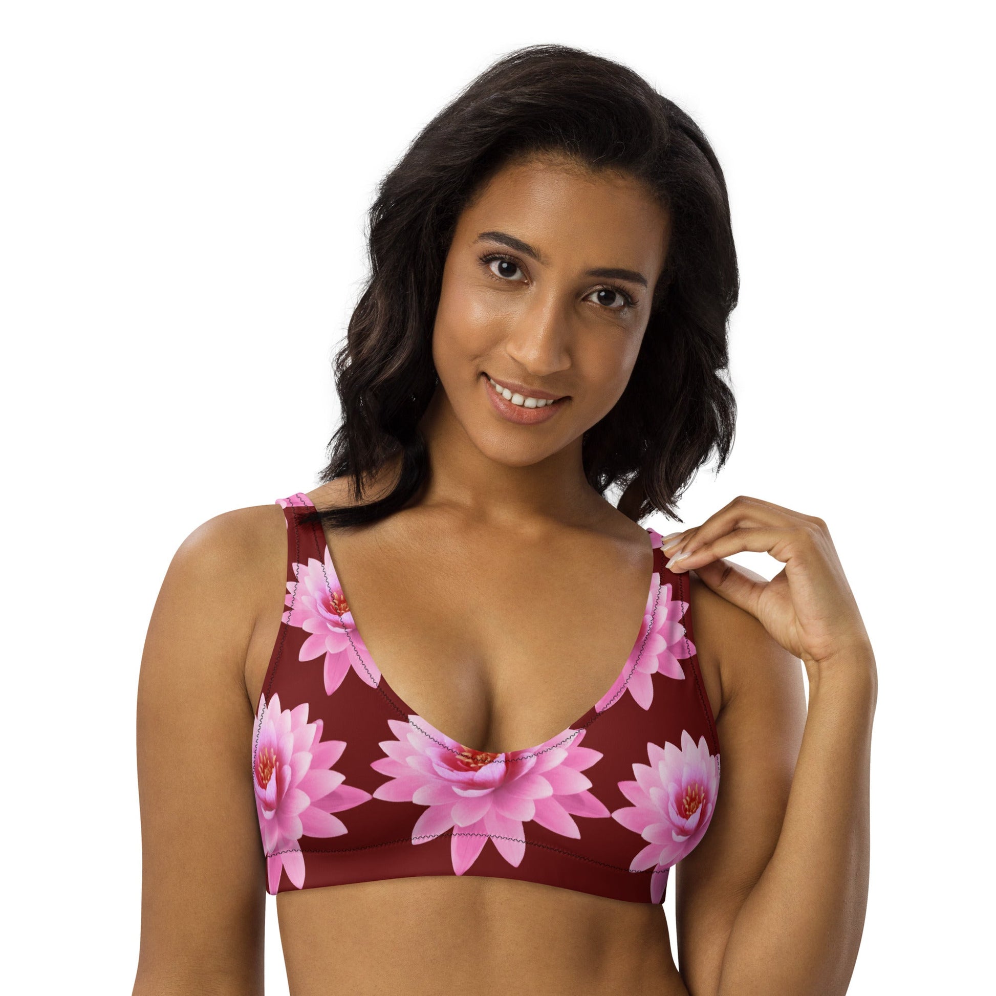 Women's padded bikini top, Floral Summer Dress, swimwear, classic beach dress - PratSN