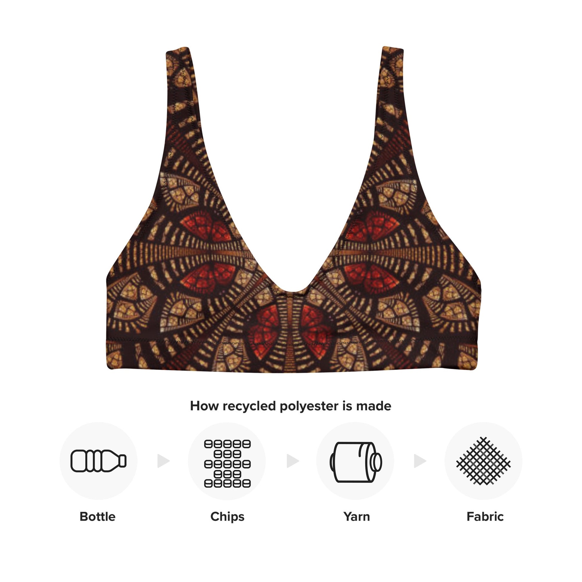 Women's padded bikini top, Red Brown Cute Summer Bikini Top, beautiful bikini top, Beach dress, Beach dress for summer and spring - PratSN
