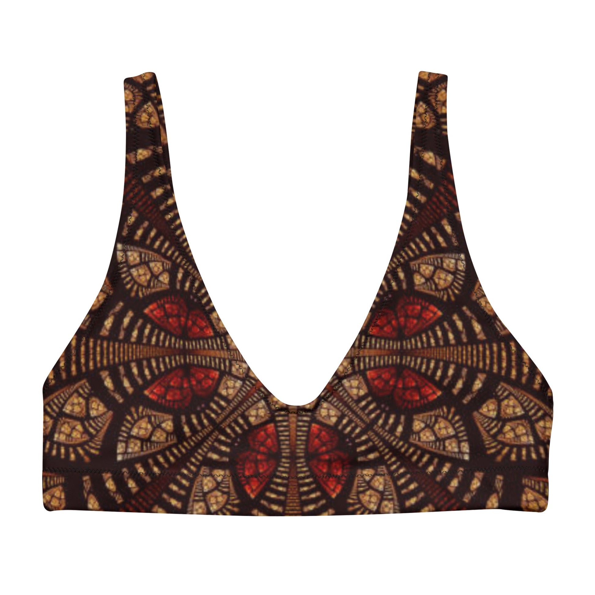 Women's padded bikini top, Red Brown Cute Summer Bikini Top, beautiful bikini top, Beach dress, Beach dress for summer and spring - PratSN