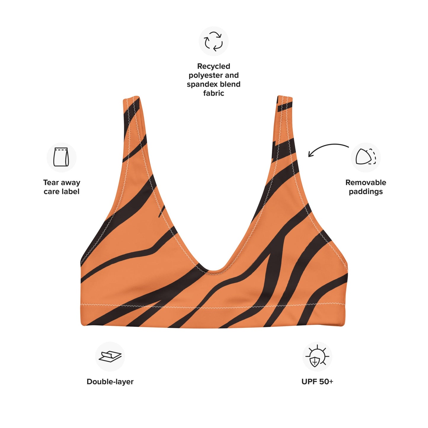 Women's padded bikini top, Swimsuit Top, Bathing Suit Top, Beach dress, Beach dress for summer and spring - PratSN