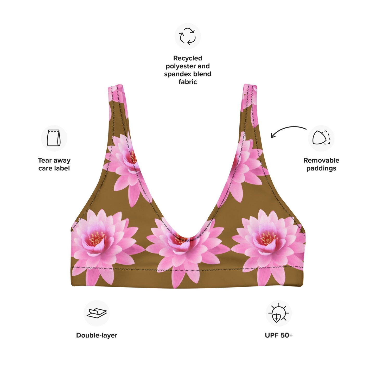 women's padded bikini top, swimwear, classic beach dress - PratSN