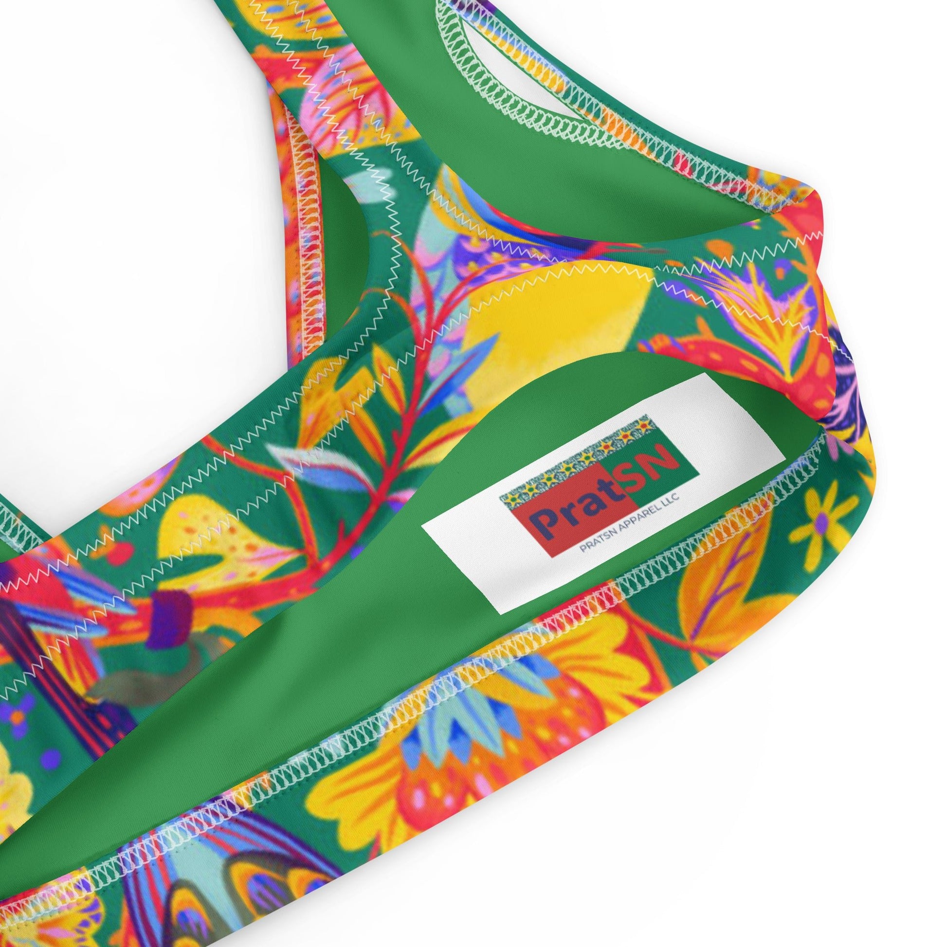 Women's padded bikini top, Women's padded bikini top, Bird Pattern Top, Bikini Tops, Padded Swimsuit Top, Bathing Suit Top - PratSN