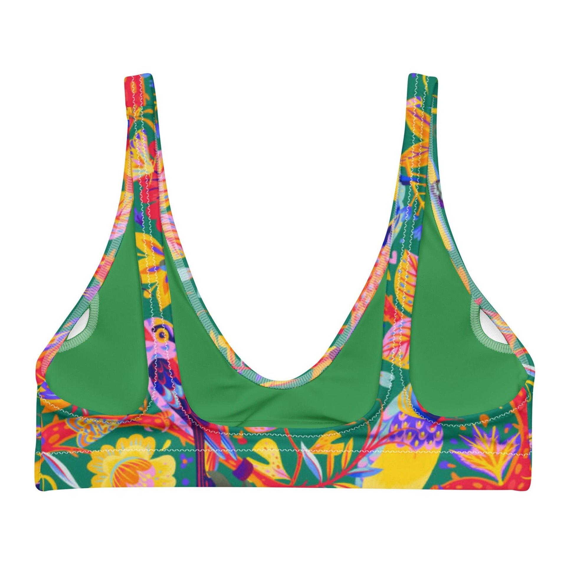 Women's padded bikini top, Women's padded bikini top, Bird Pattern Top, Bikini Tops, Padded Swimsuit Top, Bathing Suit Top - PratSN
