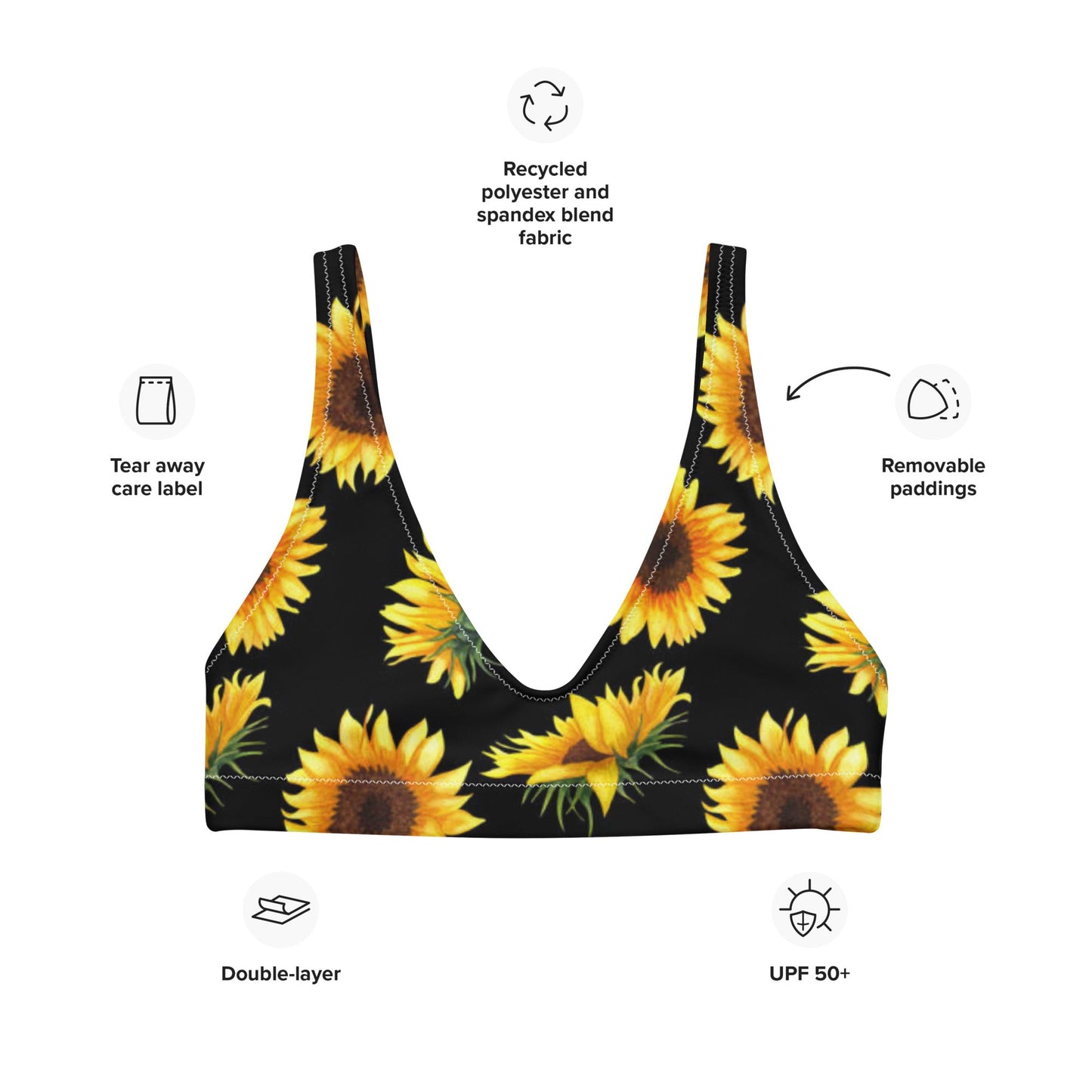 Women's padded bikini top, Women's padded bikini top, Swimsuit Top, Bathing Suit Top, Beach dress, Beach dress for summer and spring - PratSN