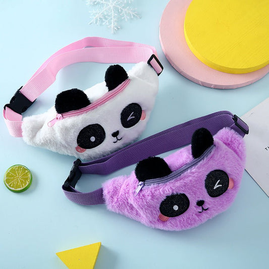 Women's Panda Cartoon Cute Plush Belt Bag - PratSN