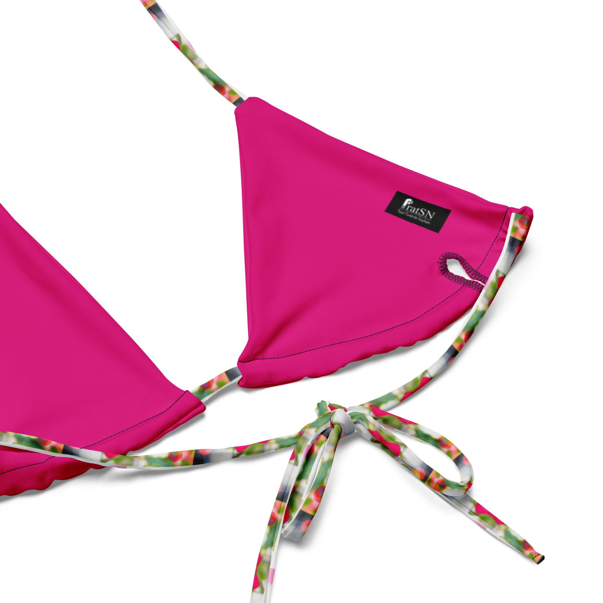 Women's Pink Floral All-over print string bikini Set - PratSN