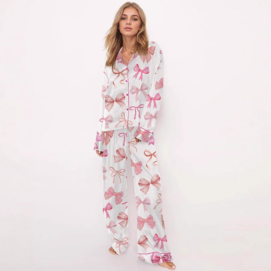 Women's Printed Cute Pajama Suit Long - sleeve Suit - PratSN