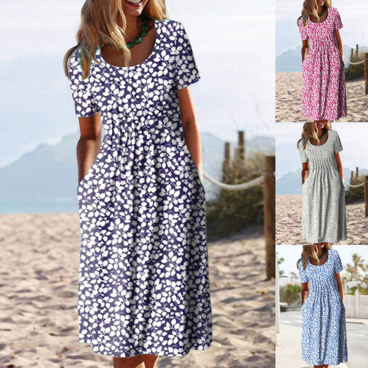 Women's Printed Dresses Waist Long - PratSN