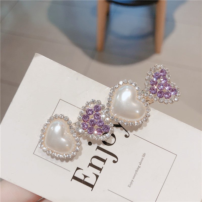 Women's Purple flashing diamond girl full of diamond hair clips - PratSN
