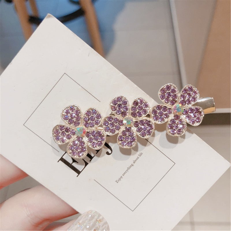 Women's Purple flashing diamond girl full of diamond hair clips - PratSN