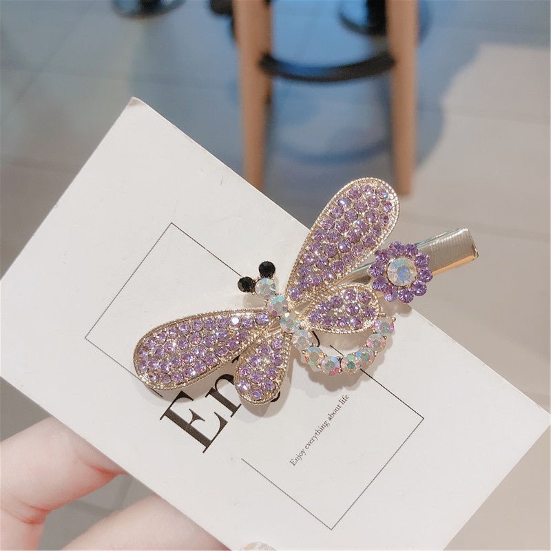 Women's Purple flashing diamond girl full of diamond hair clips - PratSN