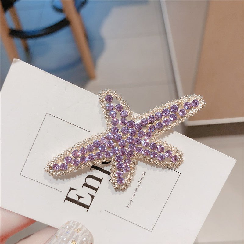 Women's Purple flashing diamond girl full of diamond hair clips - PratSN
