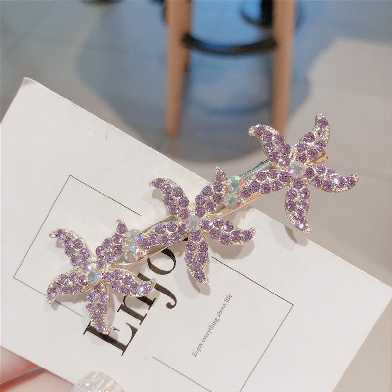 Women's Purple flashing diamond girl full of diamond hair clips - PratSN