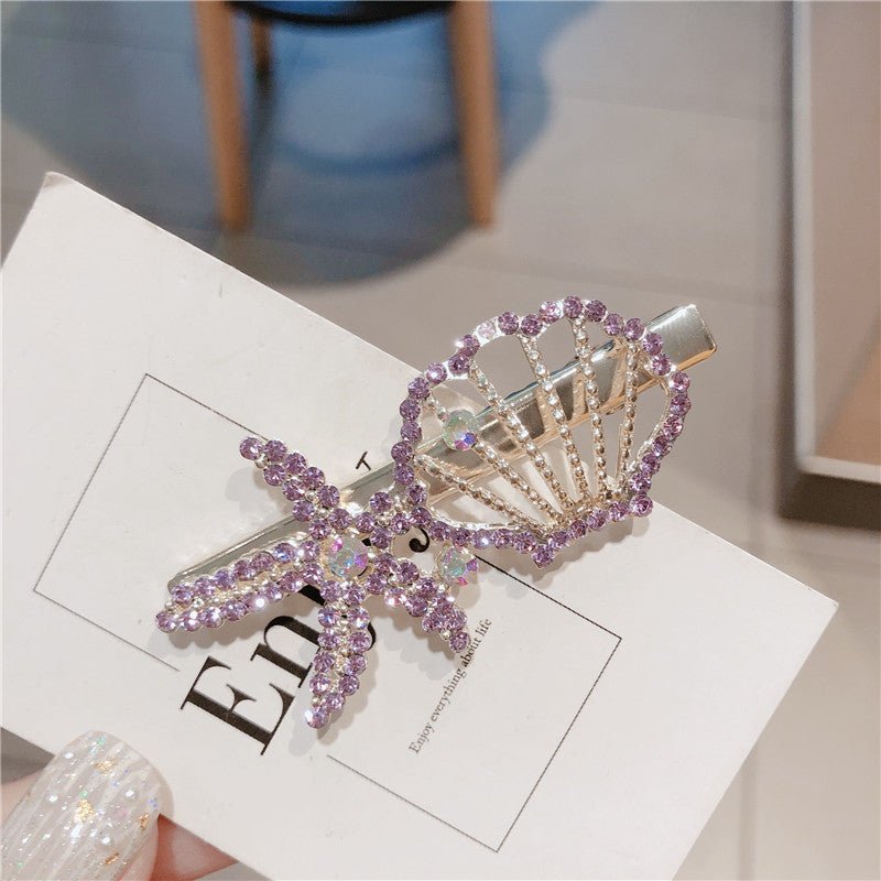 Women's Purple flashing diamond girl full of diamond hair clips - PratSN