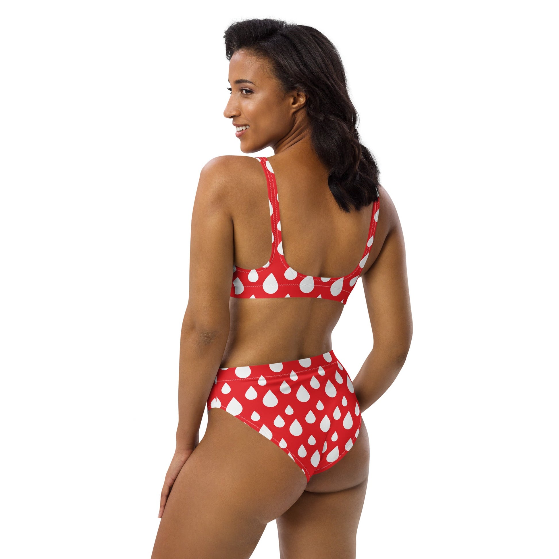 Women's red high - waisted bikini - PratSN