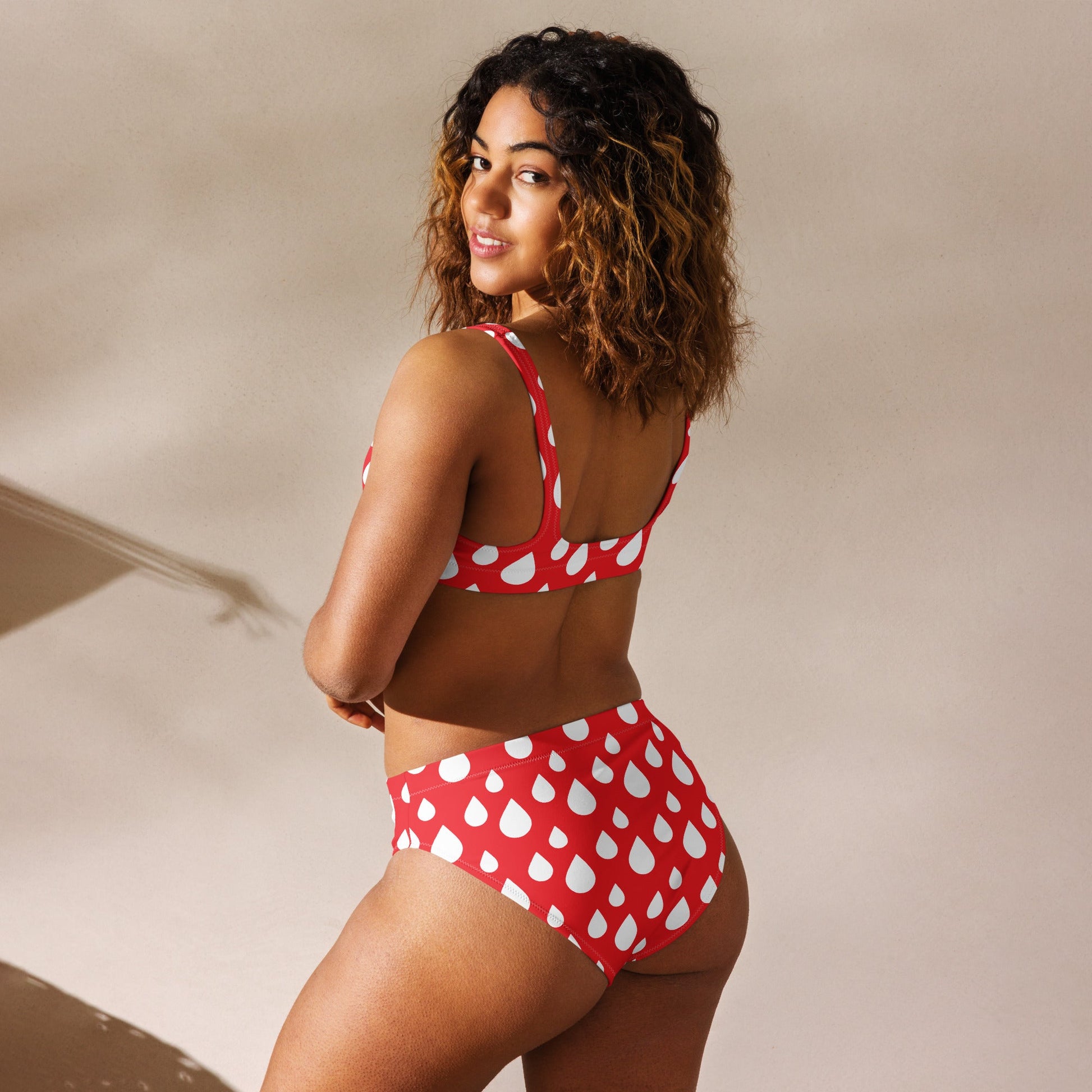 Women's red high - waisted bikini - PratSN