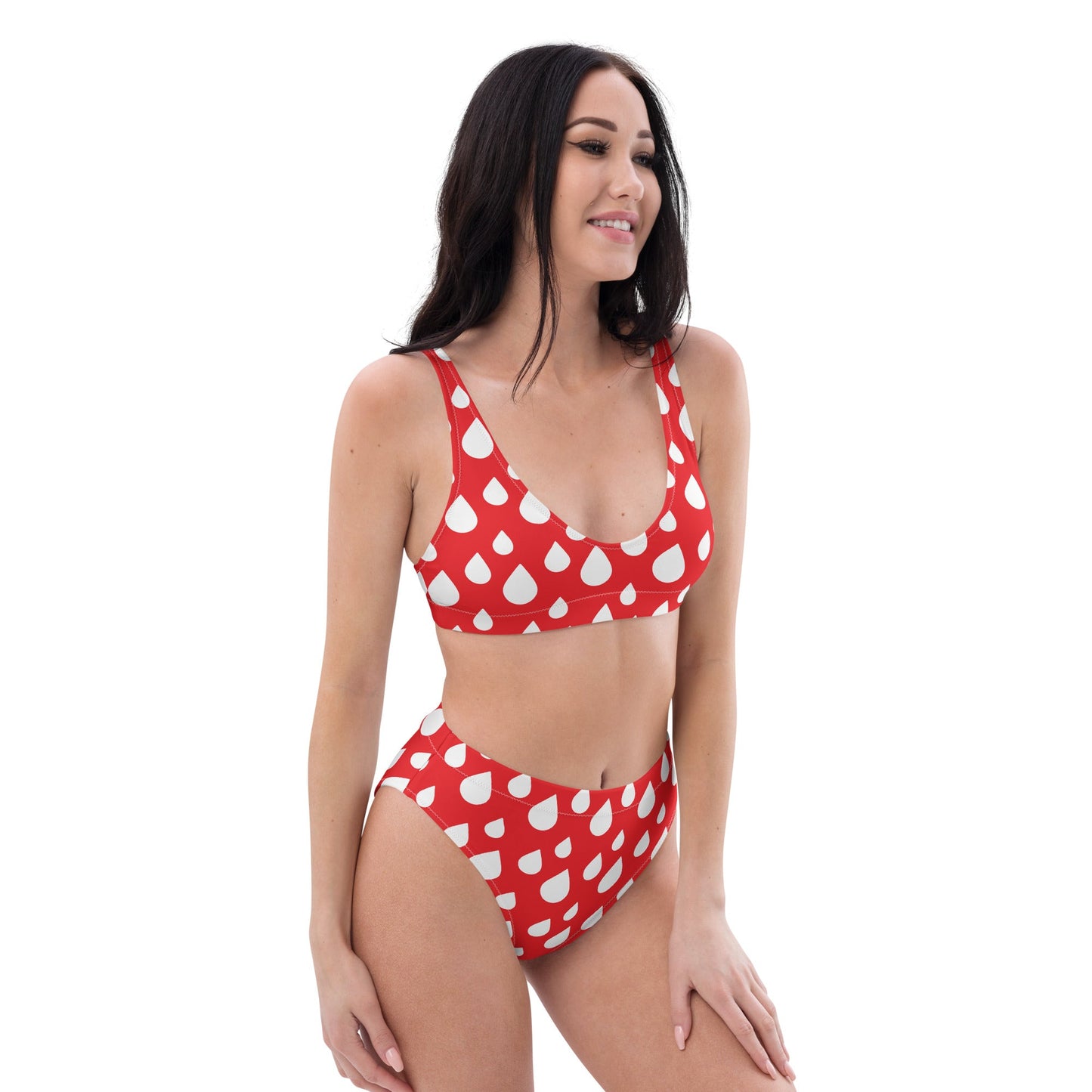 Women's red high - waisted bikini - PratSN