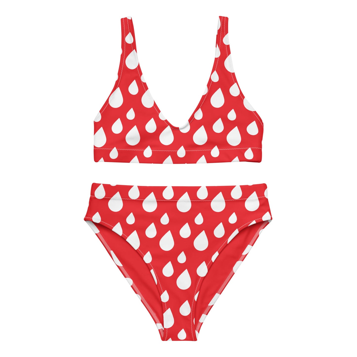 Women's red high - waisted bikini - PratSN