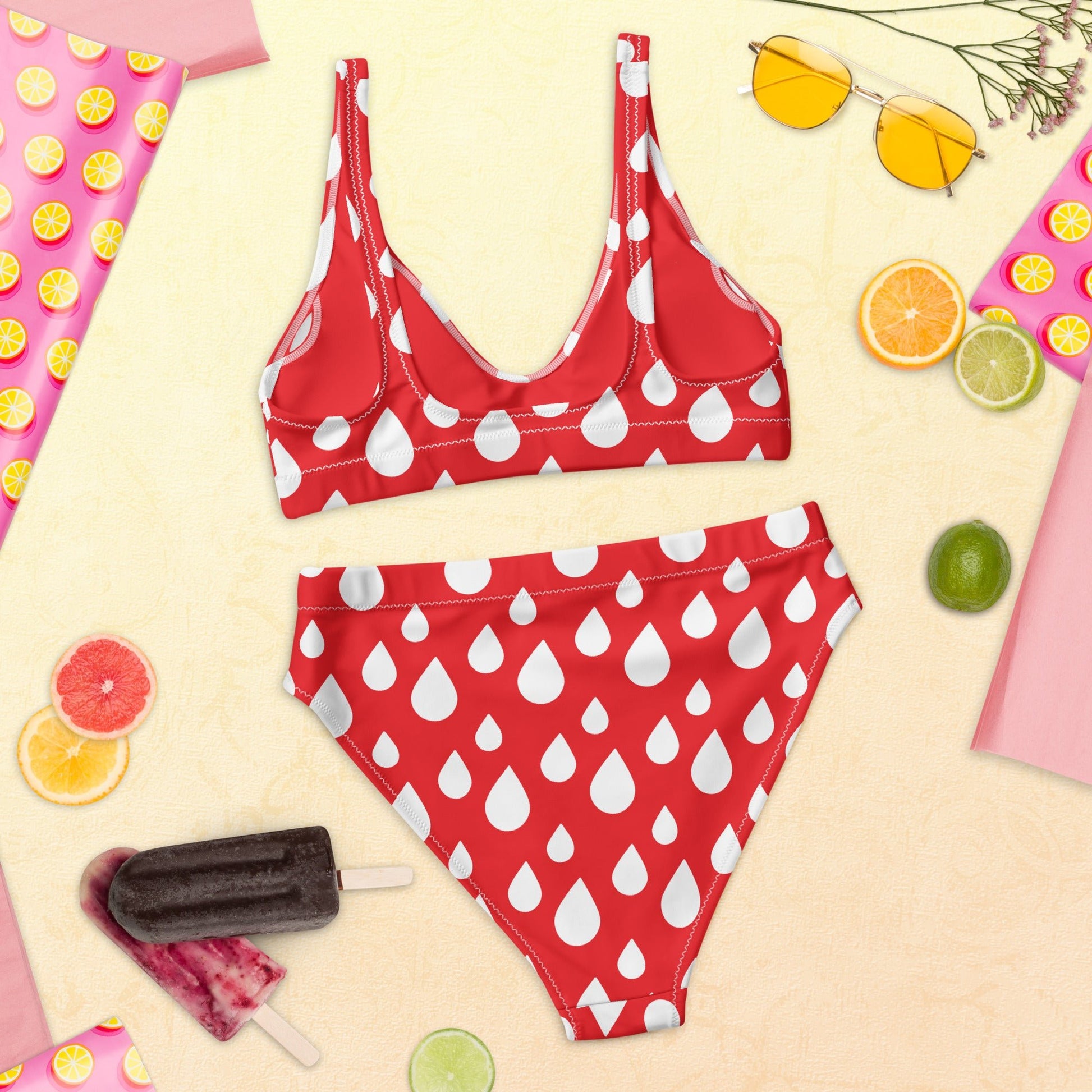 Women's red high - waisted bikini - PratSN