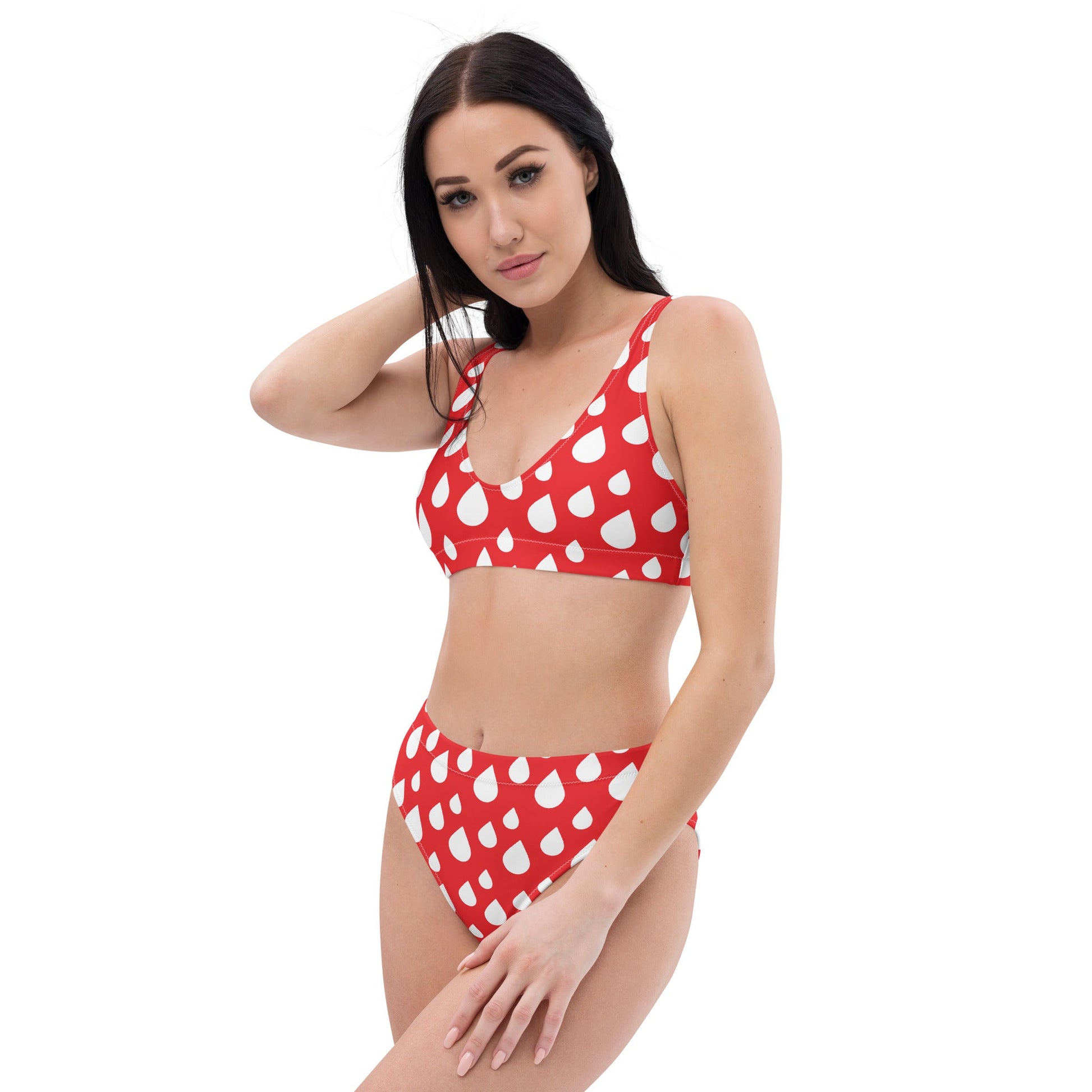 Women's red high - waisted bikini - PratSN