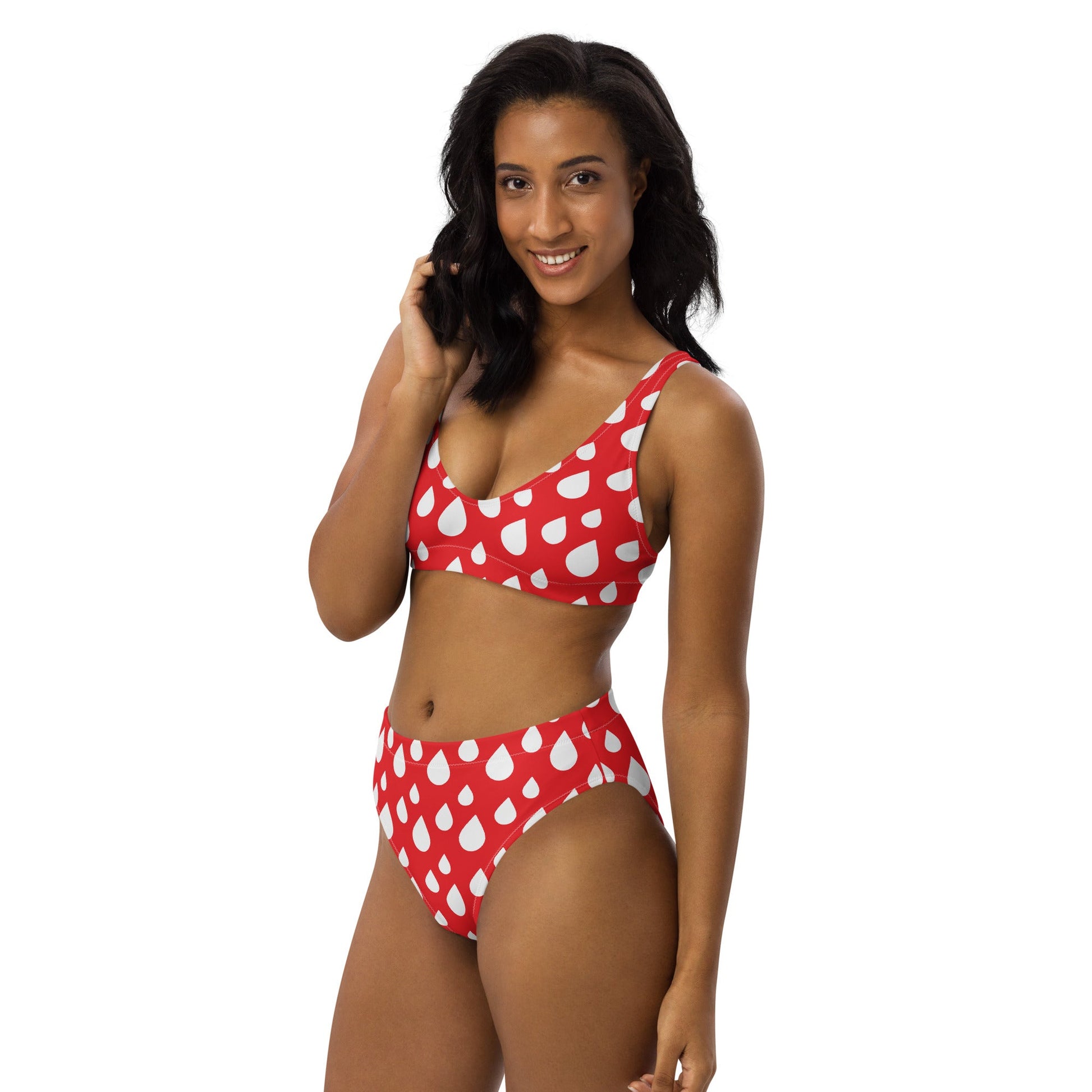 Women's red high - waisted bikini - PratSN