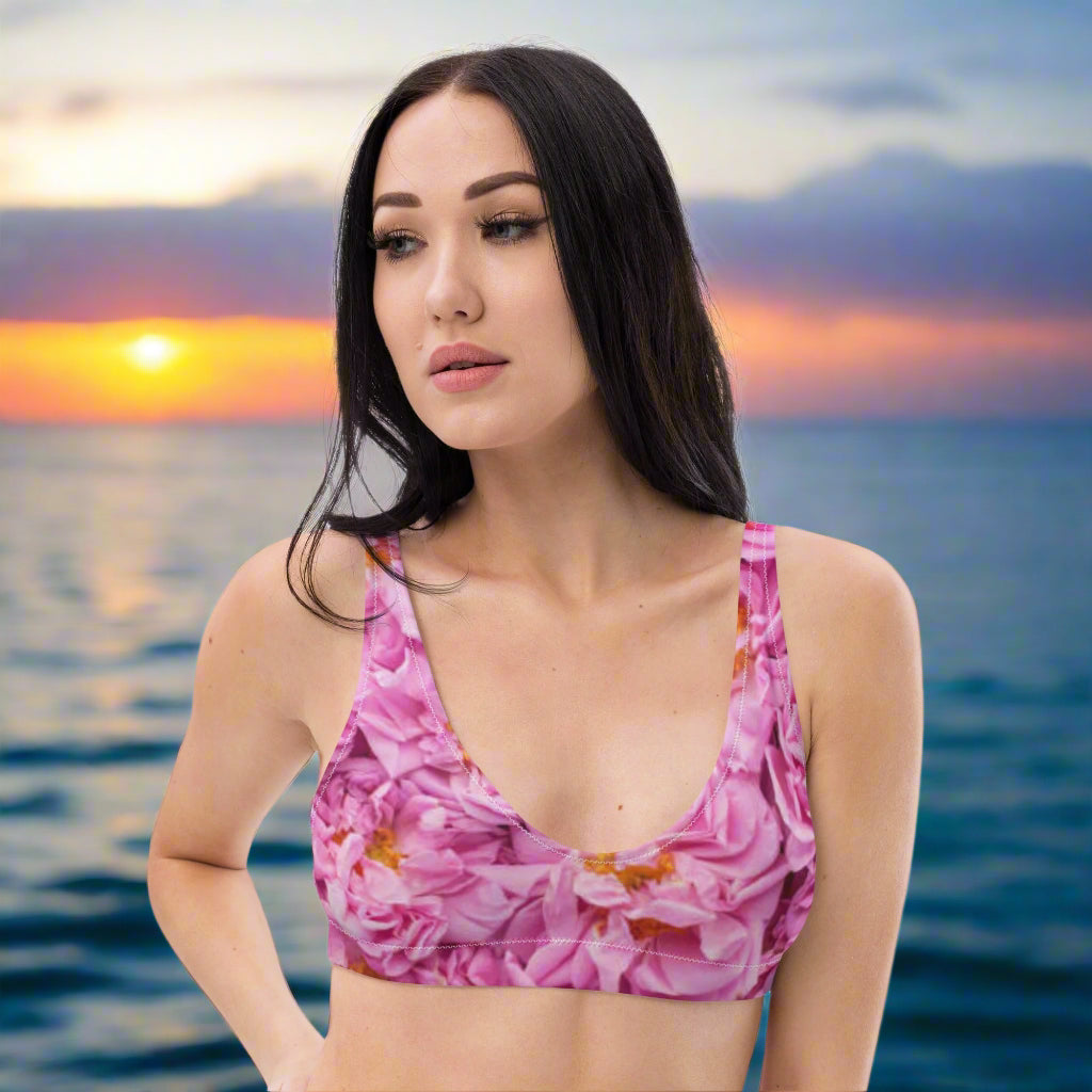 Women's rose padded bikini top - PratSN
