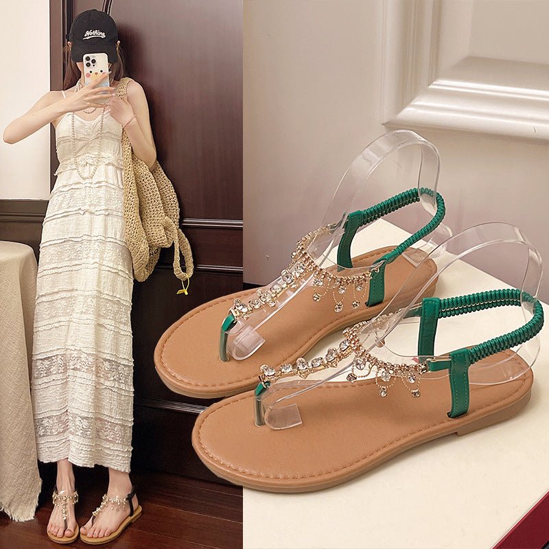 Women's Sandals New Big Rhinestone Fashion - PratSN