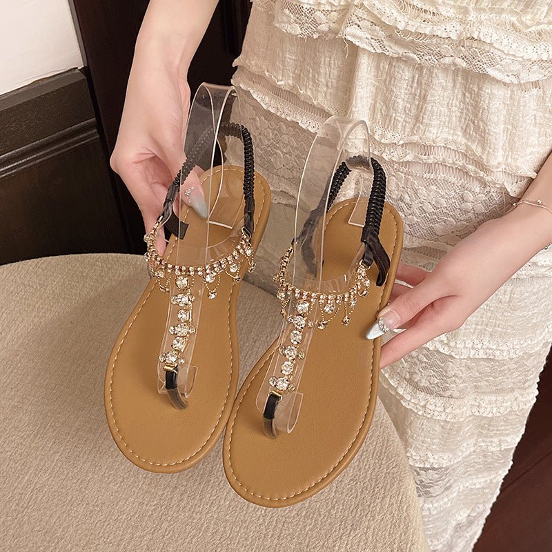 Women's Sandals New Big Rhinestone Fashion - PratSN