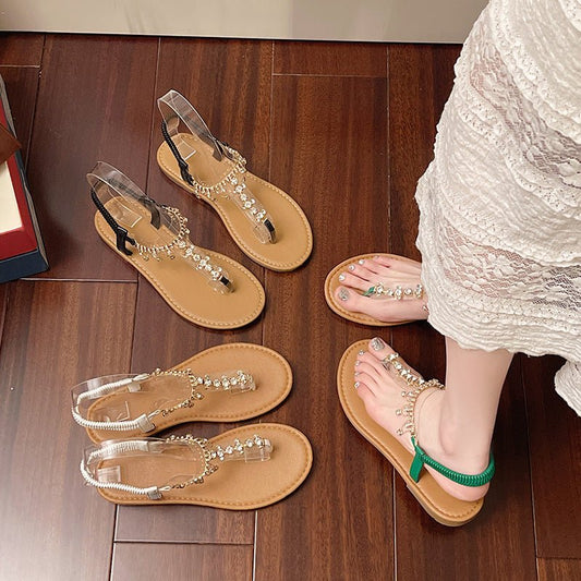 Women's Sandals New Big Rhinestone Fashion - PratSN