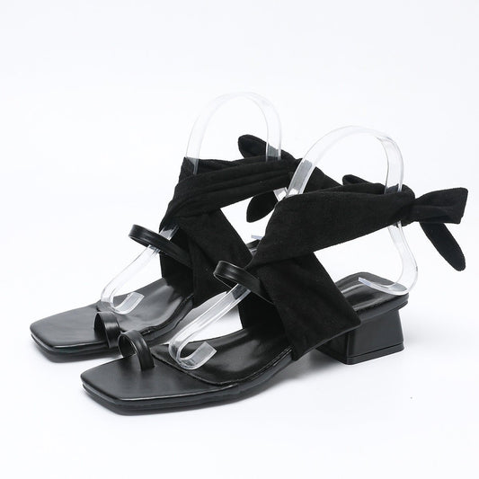 Women's Sandals Summer Casual Plus Size Square Toe Mid - heel - PratSN