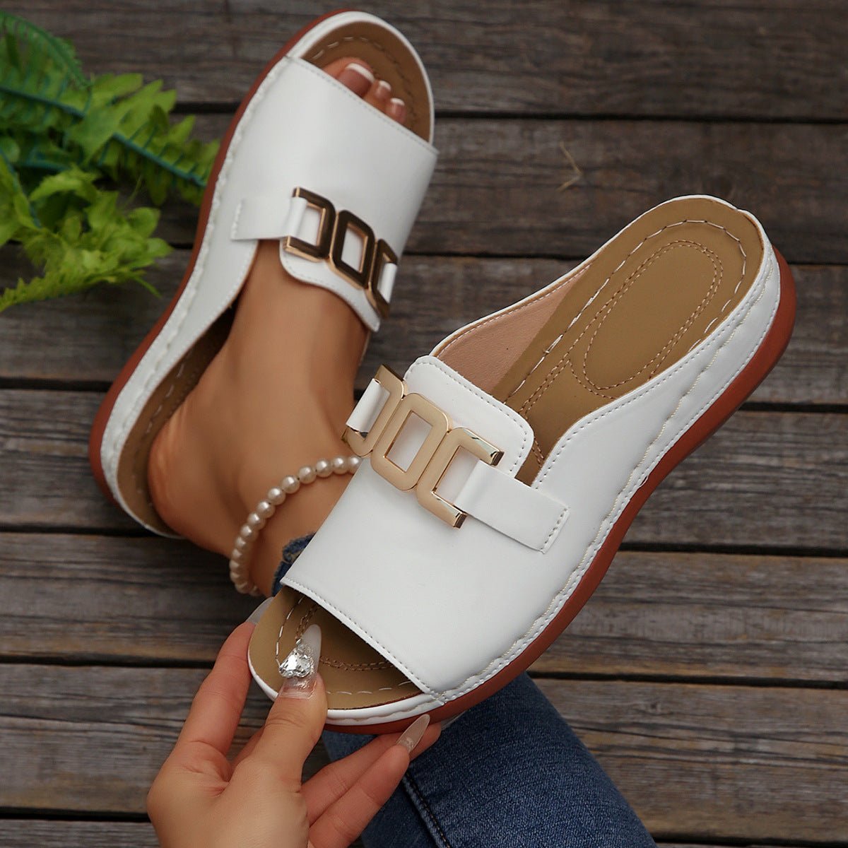 Women's Sandals Summer Fashion Platform Peep - toed Slides Slippers Outdoor Thick Bottom Roman Shoes - PratSN