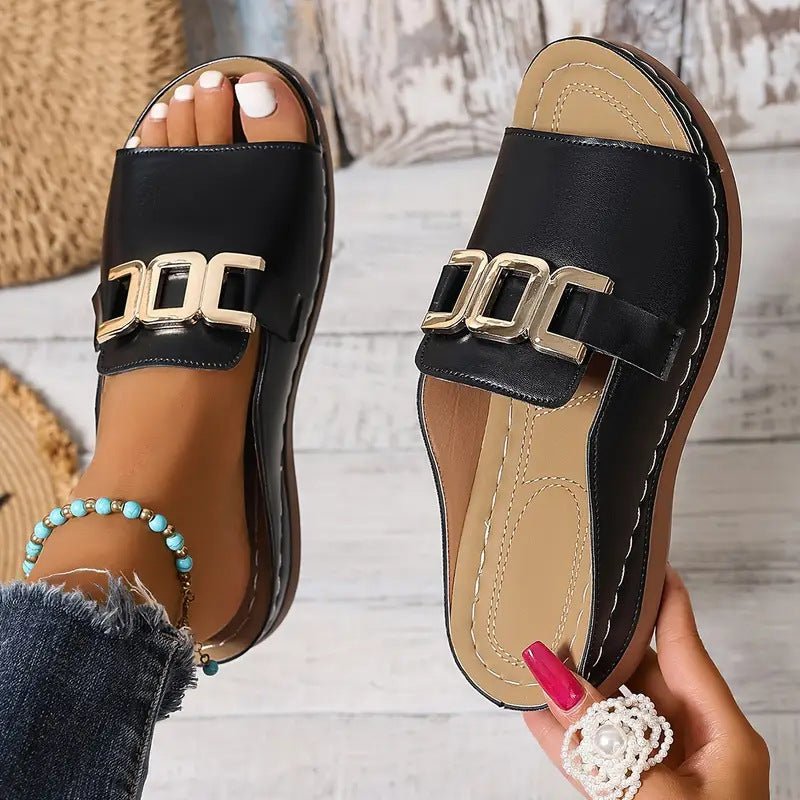 Women's Sandals Summer Fashion Platform Peep - toed Slides Slippers Outdoor Thick Bottom Roman Shoes - PratSN