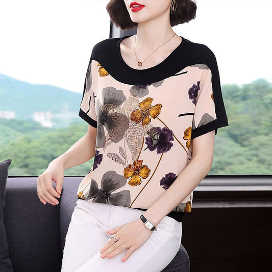 Women's Short - sleeved T-shirt Loose Slimming Top - PratSN
