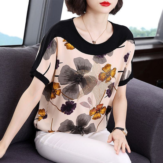 Women's Short - sleeved T-shirt Loose Slimming Top - PratSN