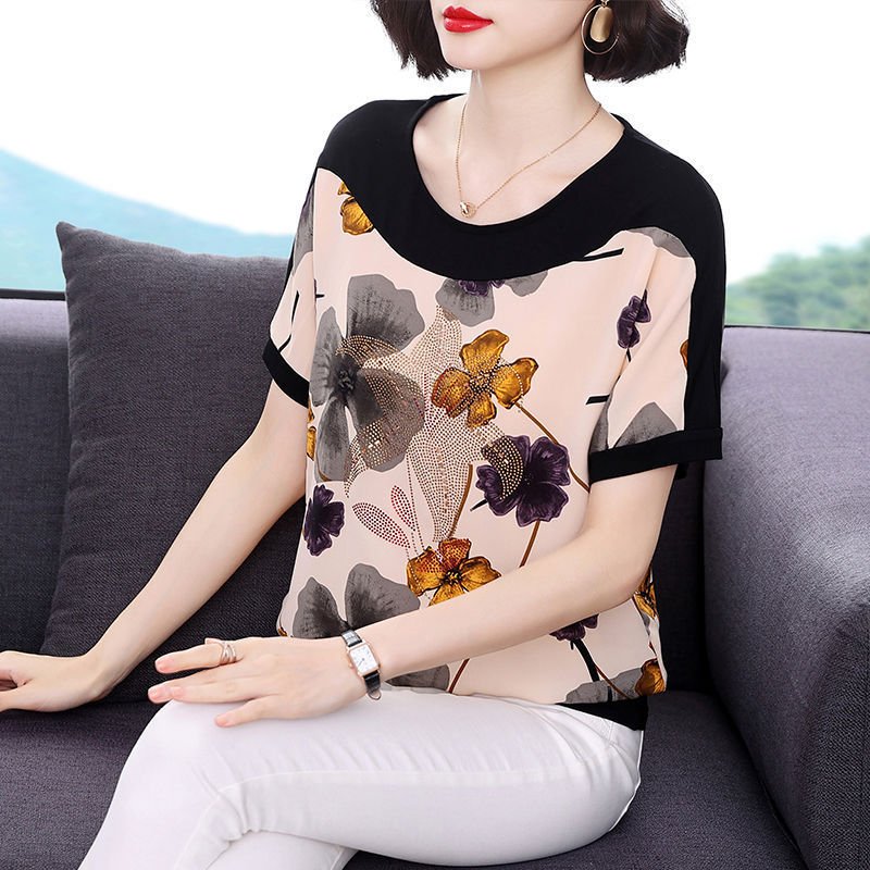 Women's Short - sleeved T-shirt Loose Slimming Top - PratSN