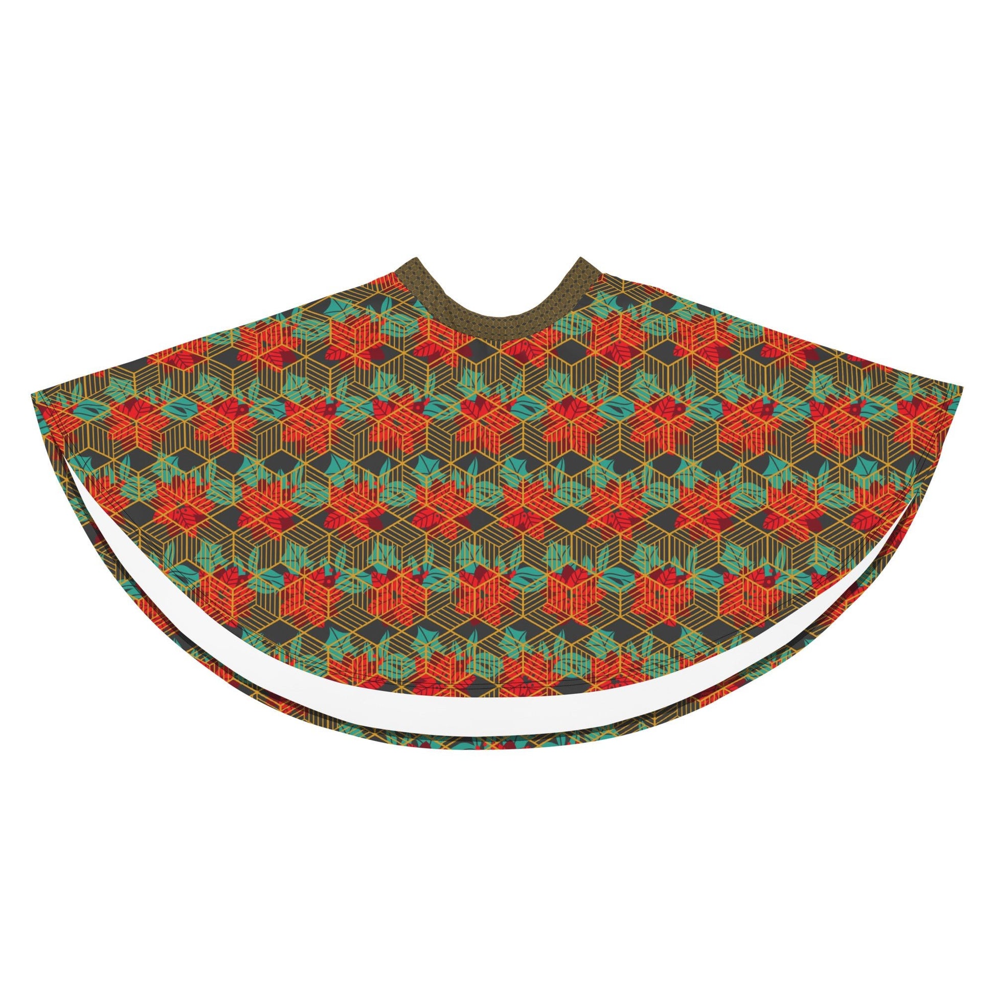 Women's skater skirt, Eclipse fill skirt, Festive and geometric pattern skater skirt, Cut & sew sublimation skirt, skater skirt for summer and spring - PratSN