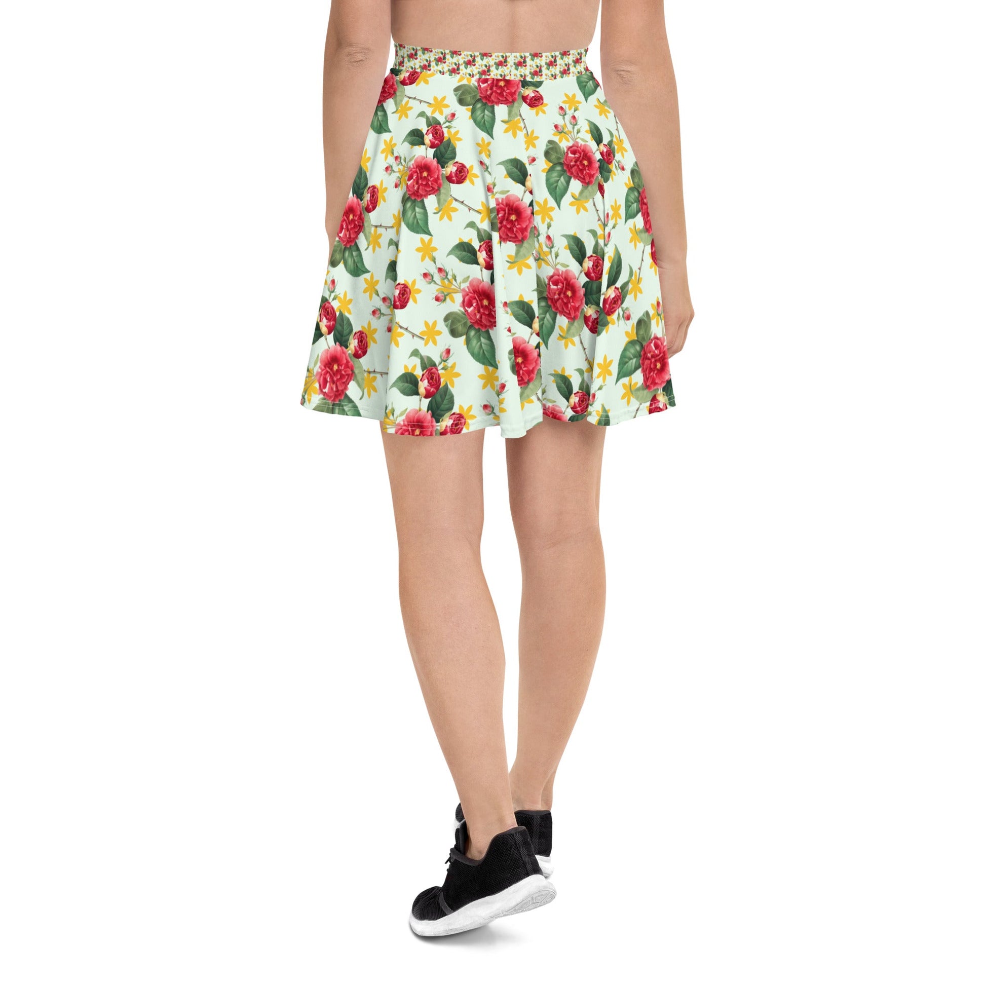 Women's skater skirt, Multi color skirt, Blooming pattern skater skirt, Cut & sew sublimation skirt, skater skirt for summer and spring - PratSN