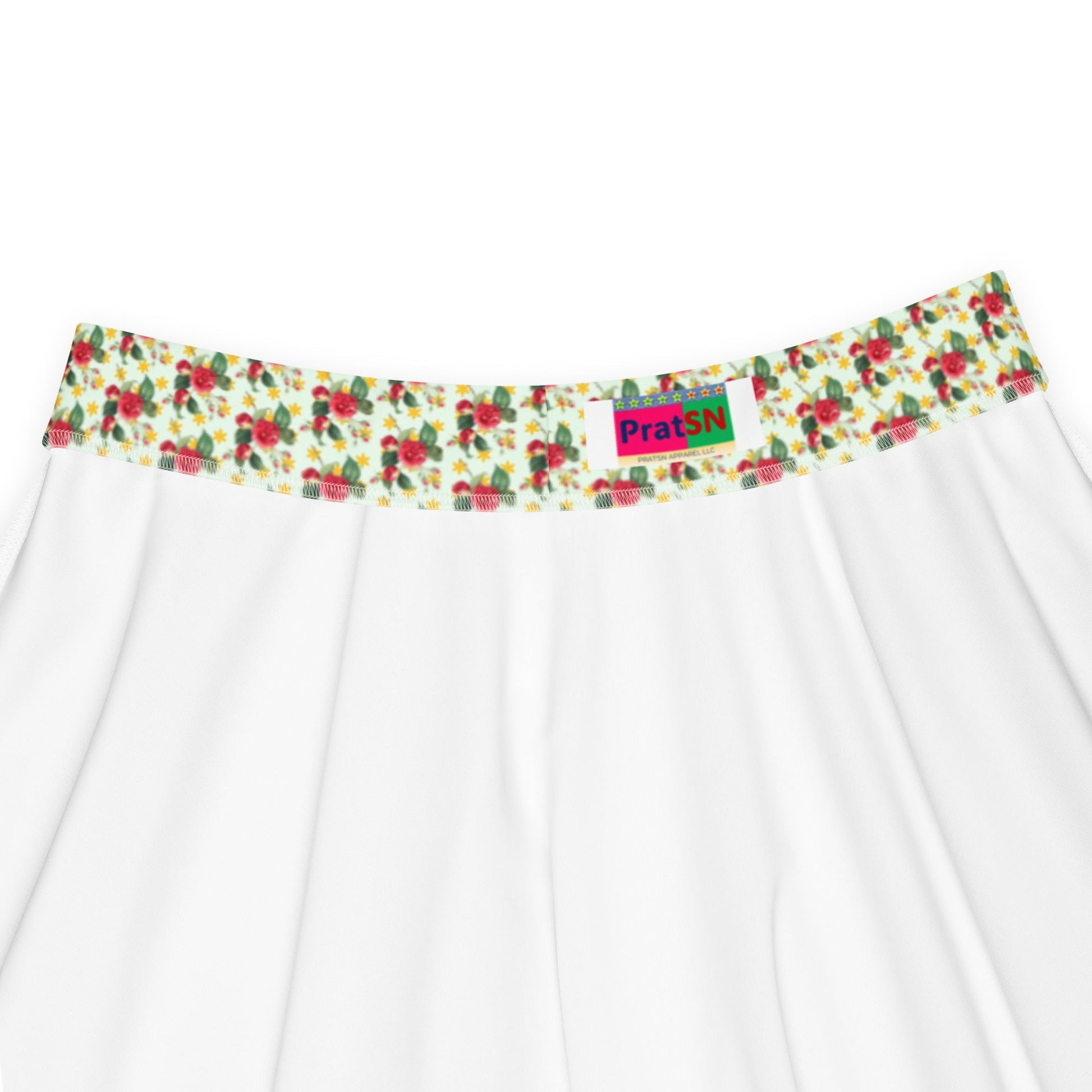 Women's skater skirt, Multi color skirt, Blooming pattern skater skirt, Cut & sew sublimation skirt, skater skirt for summer and spring - PratSN