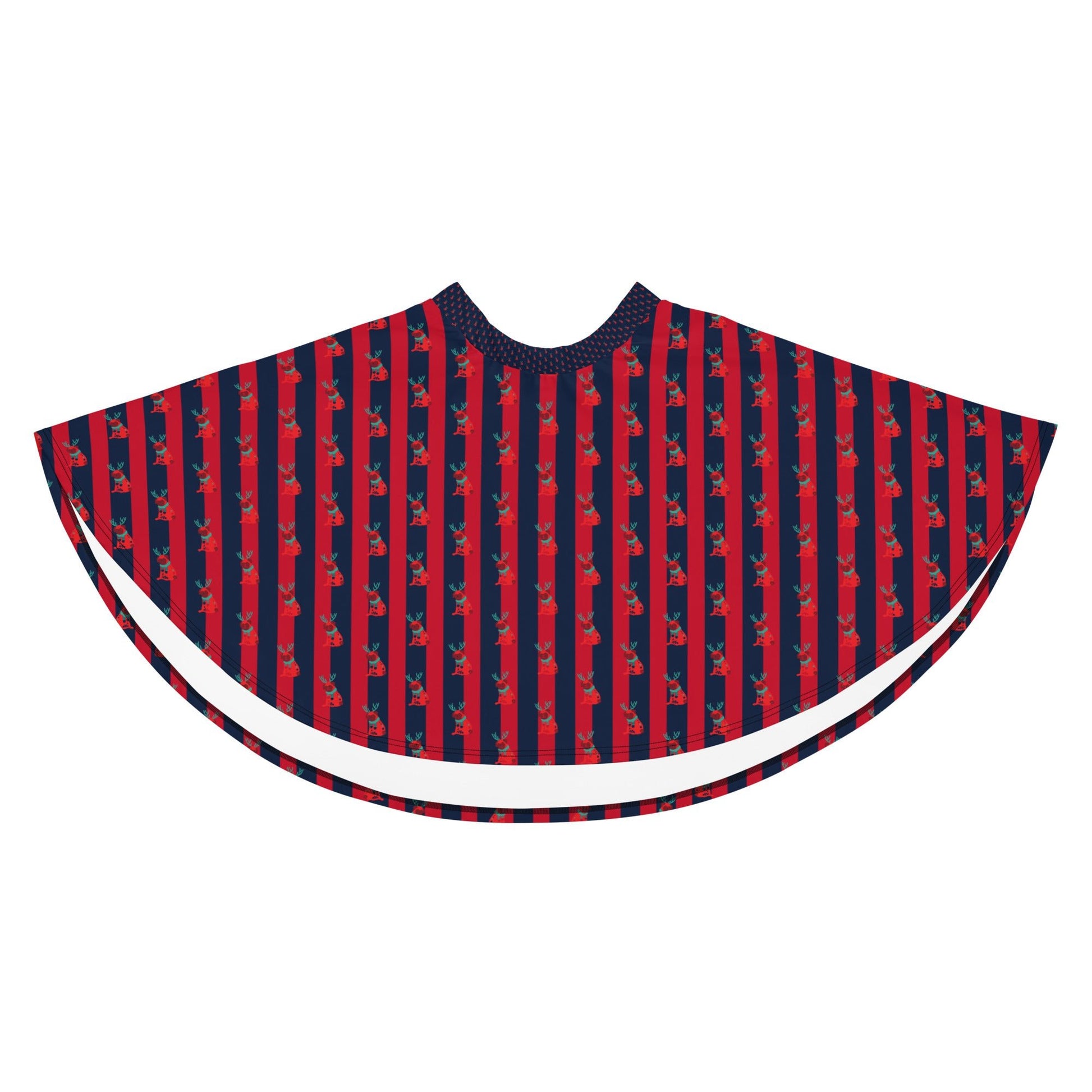 Women's skater skirt, Navy color skirt, Festive pattern skater skirt, Cut & sew sublimation skirt, skater skirt for summer and spring festivals - PratSN