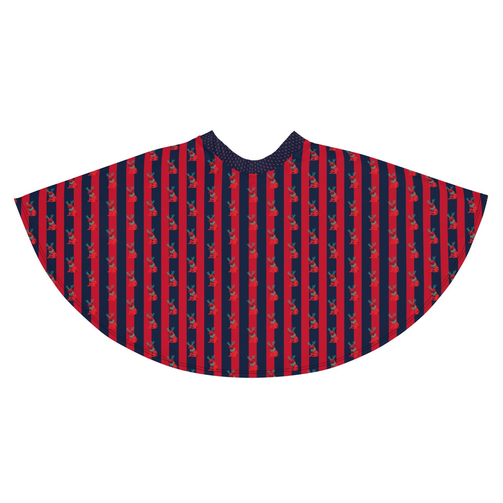 Women's skater skirt, Navy color skirt, Festive pattern skater skirt, Cut & sew sublimation skirt, skater skirt for summer and spring festivals - PratSN