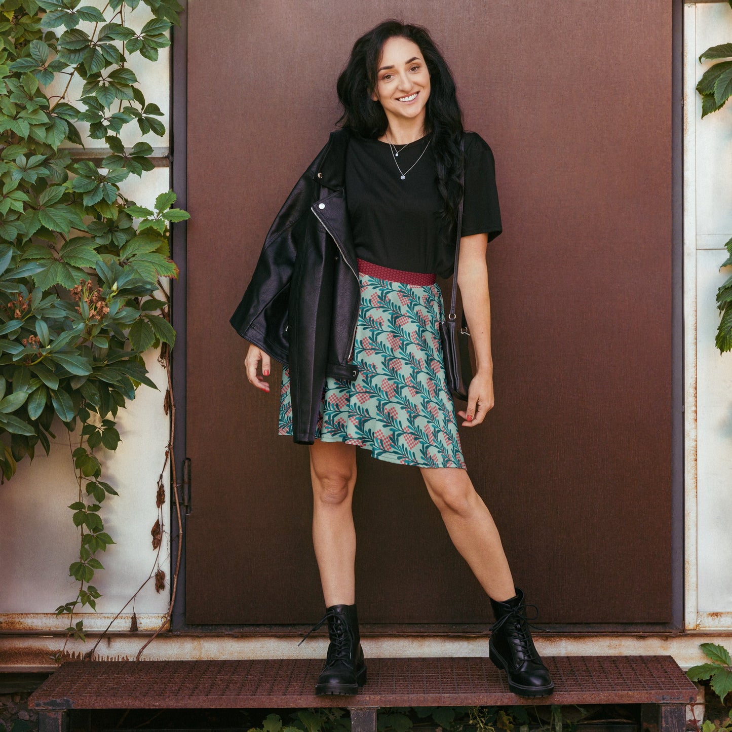 Women's skater skirt, Opal skater skirt, Festive pattern skater skirt, Cut & sew sublimation skirt, skater skirt for summer and spring festival - PratSN